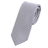 Navy Check Silk Slim Tie - Tie Doctor